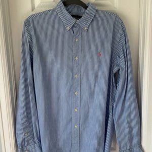 Polo by Ralph Lauren Custom Fit Men’s Long Sleeve Button Down Striped Shirt L